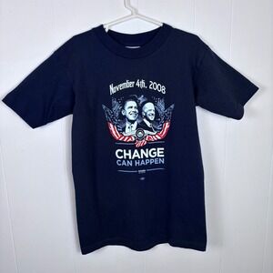 VTG Obama‎ Biden 2008 Election Graphic Tee Political T-Shirt Kids Small